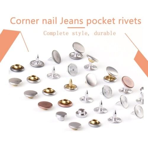 Jeans Pocket Rivets Corner Nail Silver Copper Gun Black 7mm 9mm 9.5mm 13 PCS Colthes Accessories Factory Direct Sales Support