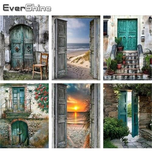 Evershine 5D DIY Diamond Painting Door Cross Stitch Mosaic Full Layout Embroidery Scenery Rhinestone Pictures Home Decor Art