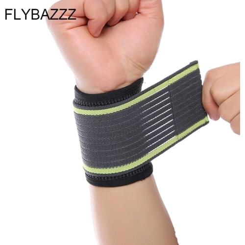 FLYBAZZZ Elastic Palm Wrap Wrist Hand Brace Support Sleeve Band Sports Safety Gym Training Guard Stripe Bandage Wrist Support