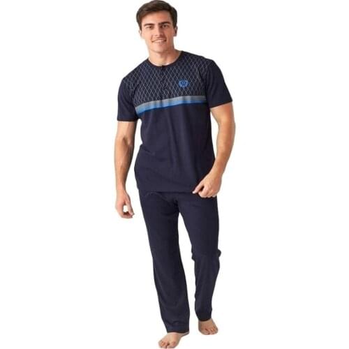 Mode Collection 3 Piece Short-Sleeved Mens Pajamas Set