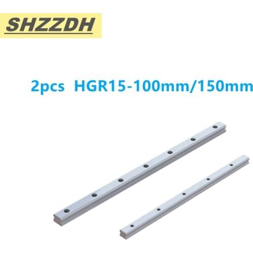 2PCS HGR 15 length 100mm 150mm precision linear guide for HGH15CA/flange HGW15CC slider CNC engraving machine accessories