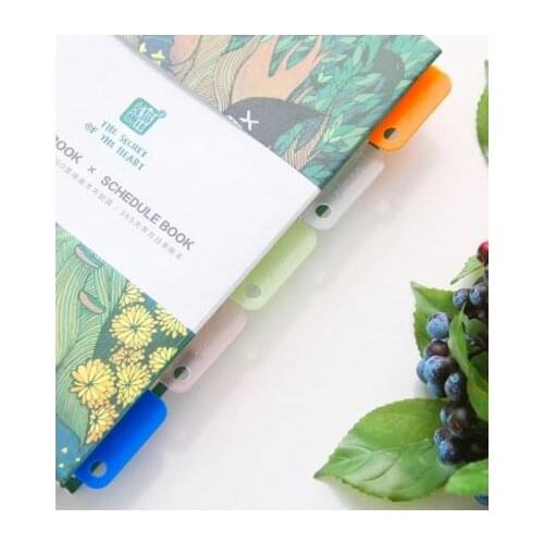 Colorful Gradient Leaf-Type Small Book Hand-Clip Folder Classification Index 6 Loaded