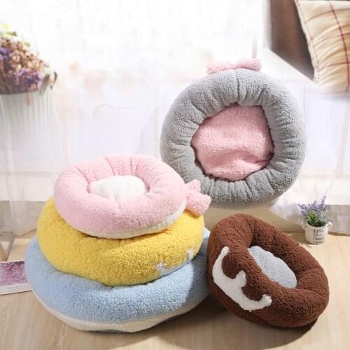 Cute Pets Dogs Accessories Cosy Animal Bedding Round Dogs Bed Washable Dog Bed House Indoor Kennel Cushion Beds for Small Dogs