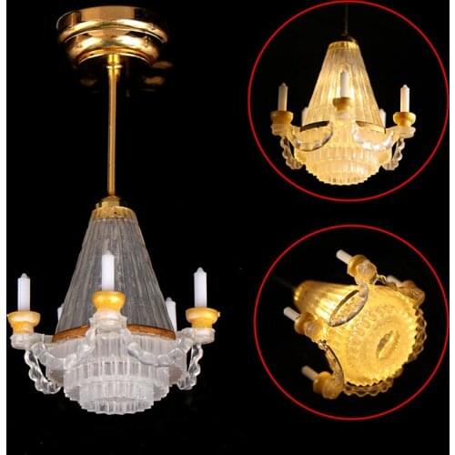 1/12 Scale Miniature Dollhouse Ceiling Lamp Wall Light Mini LED Lighting Pretend Play Doll Furniture Accessories Toy