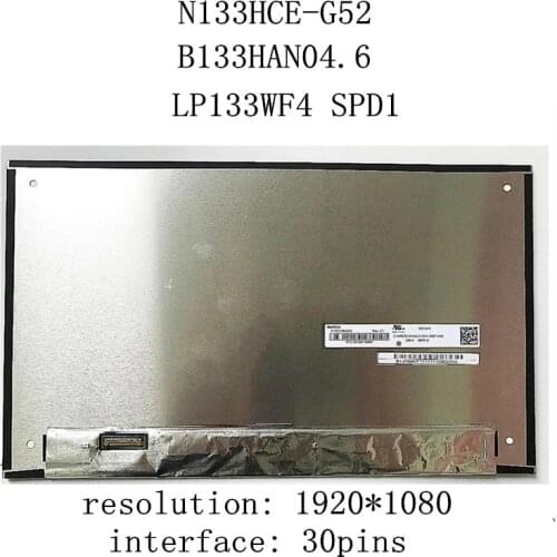 N133HCE-G52 Rev.B1 fit B133HAN04.6 LP133WF4 SPD1 IPS LCD Screen Panel Matrix For Dell E7380 E7390 1920x1080 Full HD Display
