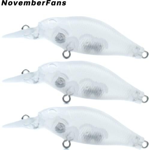 NovemberFans 10pcs/lot DIY Bass Lure 7cm 5.8g Unpainted Hard Wobbler Bait Blank Crankbait Fishing Tackle