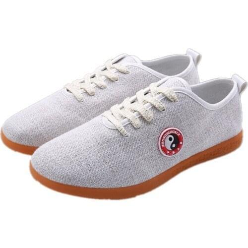 New arriving breathable wushu kungfu Natural Linen fabric shoes Practice martial arts indoor shoes taichi taiji shoes