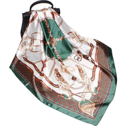 New design brand of satin silk scarf fashion printing spring autumn and winter warm scarf hijab ladies Pashmina Farad turbanSP98