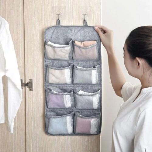 One-sided panties and socks storage bag hanging behind the wardrobe door wall-mounted storage bag hanging cabinet door hanging b