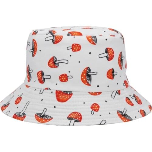 Unisex Embroidered Mushroom Foldable Panama Bucket Hat Beach Sun Hat Street Headwear Fisherman Outdoor Cap Men And Woman Hat