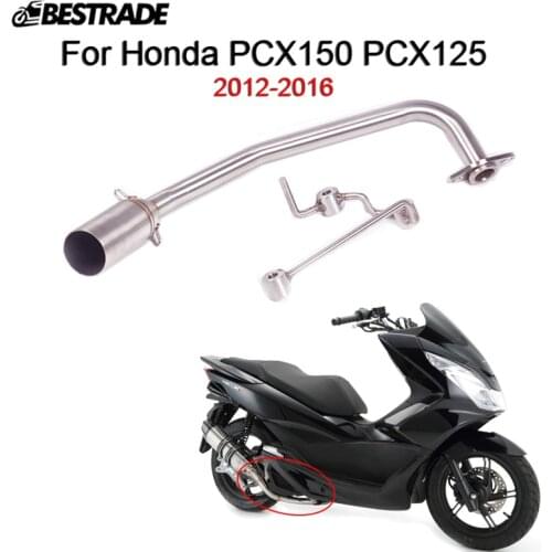 For Honda PCX150 PCX125 2012-2016 Motorcycle Front Link Pipe Header Middle Connect Tube Slip On 51mm Stainless Steel