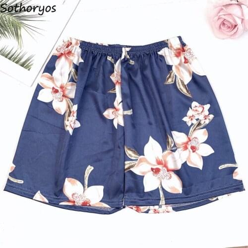 Sleep Bottoms Women Kawaii Cartoon Printed Floral Elastic Waist Summer Breathable Female Pajama Trousers Bows Casual Daily Cozy
