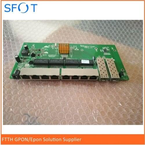 POE reverse Switch board, 8 port Full Gigabit without WEB Managed Ethernet reverse poe switch with 2 SFP ports