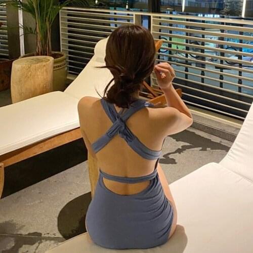 Swim Monikini Women Push Up Padded Swimwear Deep V Beachwear One Piece Bathsuit Sexy Bandage Bodysuit Trikini Swimsuit