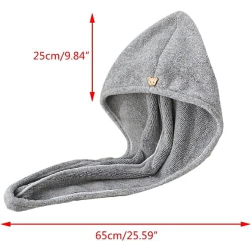 T84F Bamboo Charcoal Fiber Hair Towel Wrap Quick Drying Cap Absorbent Bath Shower Hat