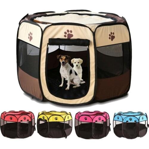 Portable Outdoor Kennels Fences Pet Tent Houses For Small Large Dogs Foldable Playpen Indoor Puppy Cage Dog Crate Delivery Room