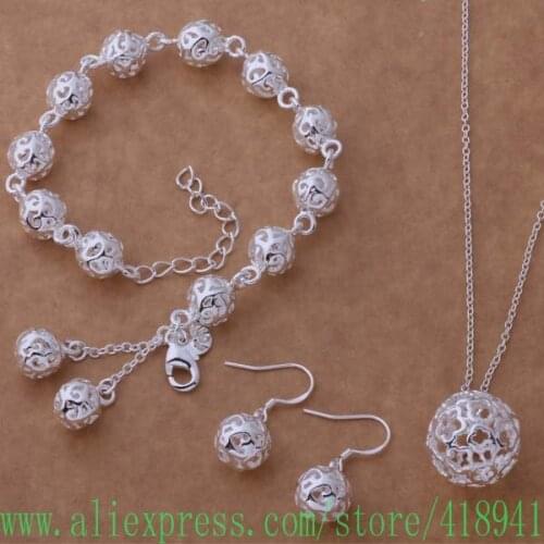 Silver Plated Jewelry Sets Earring 317 + Necklace 338 + Bracelet 267 /eetamwaa bfvajxca AS225