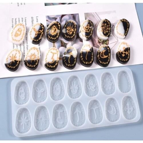 Crystal Epoxy Resin Mold Rune Divination Casting Silicone Mould DIY Crafts Plaster Soap Making Tool