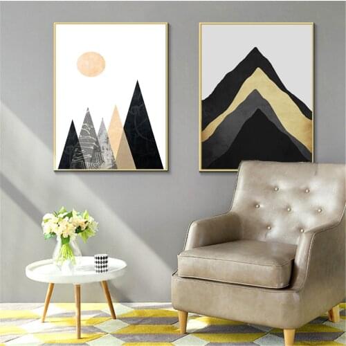 Mountain Peak Sunrisie Nordic Poster Canvas Painting Wall Pictures for Living Room Wall Art Canvas Kids Room Home Decor