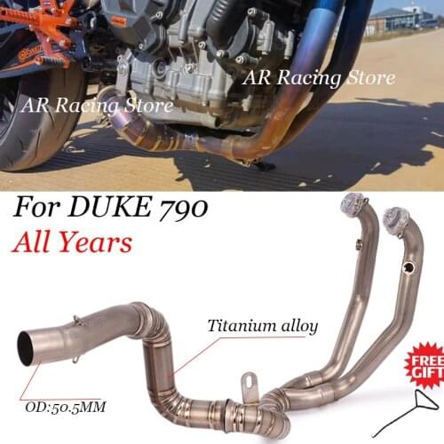 Slip On For Duke790 Duke 790 Modifed Titanium Alloy Motorcycle Exhaust System Complete Exhaust Front Half Pipe Link