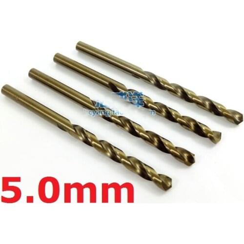 5 Pieces 5.0mm Diameter Straight Shank Cobalt Steel Alloys Twist Drill Bit