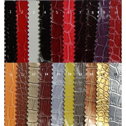 PVC high gloss crocodile grain handbag faux leather sofa decoration leather material/ leather upholstery fabric
