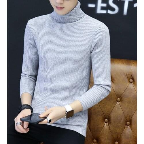 New Mens Sweater Fashion Long Sleeves Winter Sweaters White Blue Black Wine Red Sweater Pullovers Daily Turtleneck Sweater Men