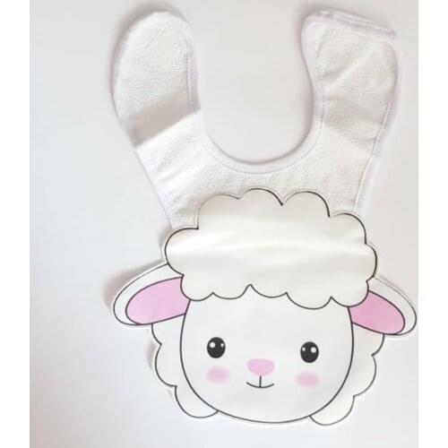 With Lamb Pattern Waterproof Baby Girl Bib
