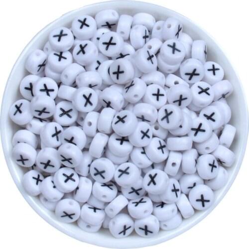 X Single Letter Flat White Acrylic Alphabet Letters Beads for Jewelry Making Bracelet Necklace Diy Kid