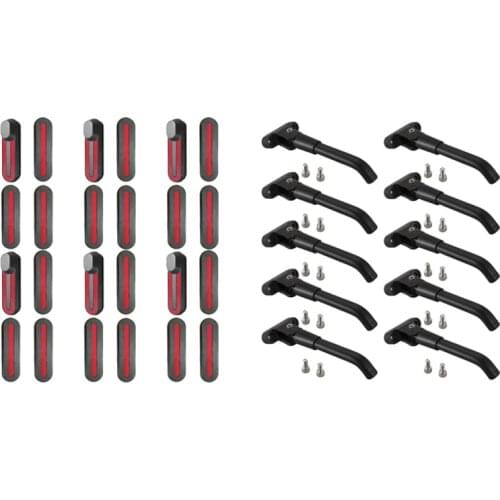 24 Pcs Wheel Hubs Cap Protective Shell Case with Sticker Decals & 10Pcs Scooter Parking Stand Kickstand