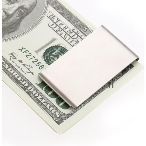 Metal Stainless Steel Money Clips Folder Stripe Print Silver Cash Clamp Holder Wallet Slim Card ID Money Clips Men Women