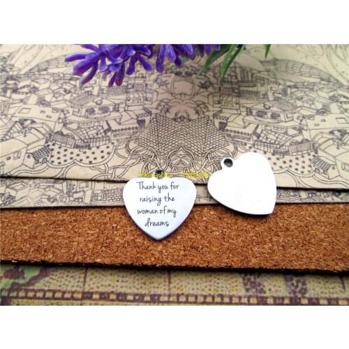 20pcs--stainless steel charms"thank you for rasing the woman of my dreams"5 style for choosing DIY Charms Pendants