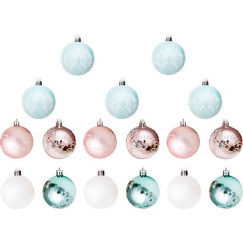 30pcs Christmas Tree Hanging Pendant Decorative Ornament Colored Drawing Ball Christmas Ball Christmas Party Accessories