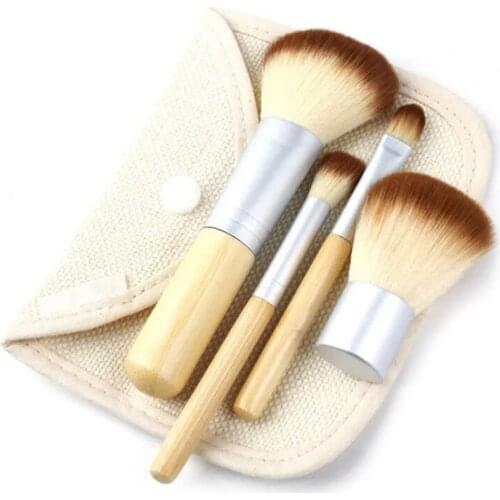 4pcs Makeup Brushes Set Tools Make Up Eco Beauty Brushes Brushes For Eyebrows Eyelashes Eyes Cheeks Conclear Foundation Tool