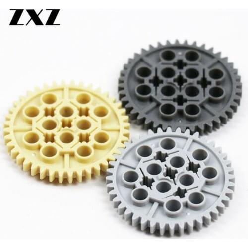 50pcs High Quality Bulk Technical Gear 40 Tooth z40 Plastic DIY Building Blocks Technical Parts 3649 MOC Tank Sets Accessories