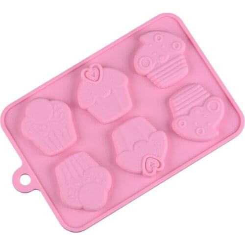 6 Hole Cartoon Silicone Cake Mould DIY Silicone Chocolate Mold For Food Fondant Cake Decorating Tools