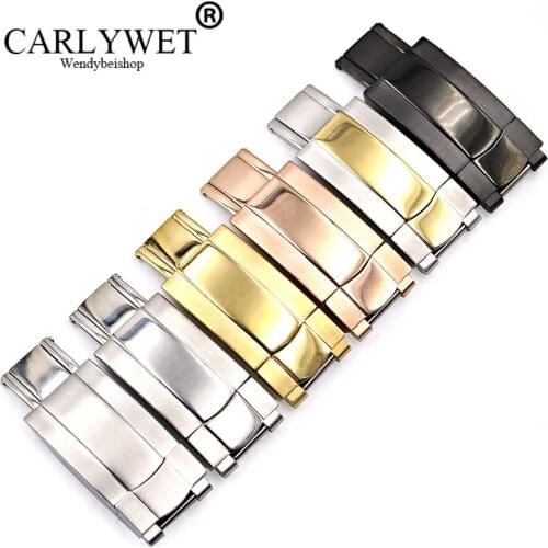 CARLYWET Wholesale 16 x 9mm Stainless Steel Replacement Watch Buckle Clasp For GMT Submariner Bracelet Rubber Leather Band