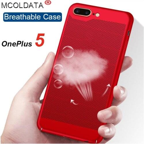 Heat dissipation phone hard Back PC Cases For OnePlus 5 one plus 5 A5000 Full Cover Case For breathable holes game cool Cases