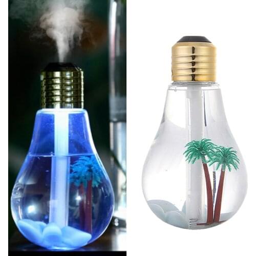 Colorful Light bulb Humidifier 400ML Essential Oil Diffuser Atomizer USB Rechargable for Home Bedroom Office