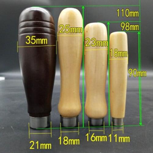 3Pcs/Lot Wooden File Handle Fit Home Tool Stainless Steel Ring Hardwood DIY Acc