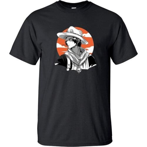One Piece Japan Anime Portgas D Ace T Shirt Cotton Loose Vintage Print T Shirts Top Men Cool Retro Hip Hop Short Sleeve Tshirt