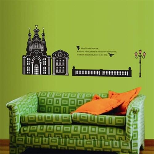 Classical Palace Wall Stickers For Living Room Bedroom Home Decoration Diy Construction Pattern Wall Mural Art Pvc Decals