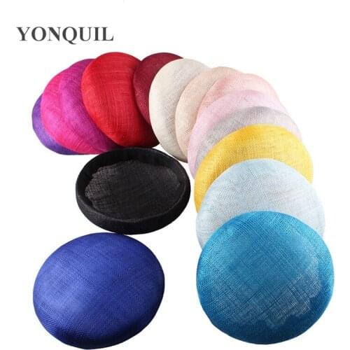 15CM Round Fascinator Base Sinamay Fascinator Hats for Wedding Occasion Church Hat DIY Hair Headwear 15Color for Select 6Pcs/Lot