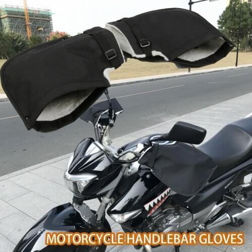 Motorcycle Handlebar Gloves Windproof Winter Warm Velvet Covers For Motorcycle Scooter Electric Vehicles Dropshipping