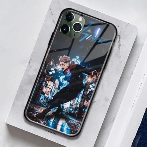 Yuji Itadori Jujutsu Kaisen Soft Silicone Glass for IPhone SE 6 6s 7 8 Plus X XR XS 11 12 Mini Pro Max Phone Case Cover Shell