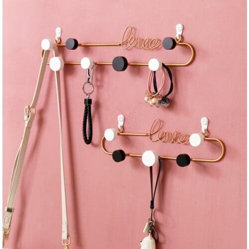 Wall Mounted Gold Clothes Hat Hook Nordic Creative Porch Key Coat Rack Door Entrance Wall Hanging Metal Decorative Clothe Hanger