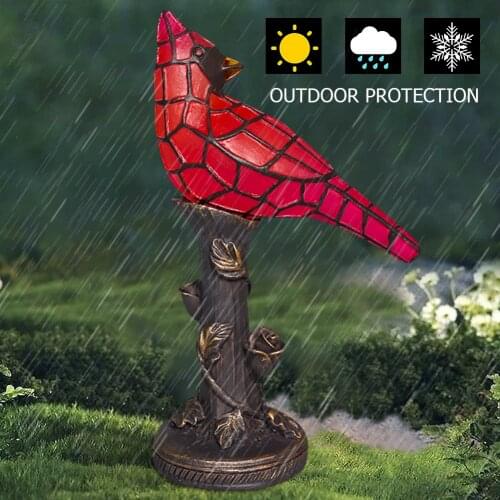 European Style Resin Red Bird Table Lamp Battery Fancy Lighting Multicolor Vintage Night Lamp For Home Bedside Bar Decoration