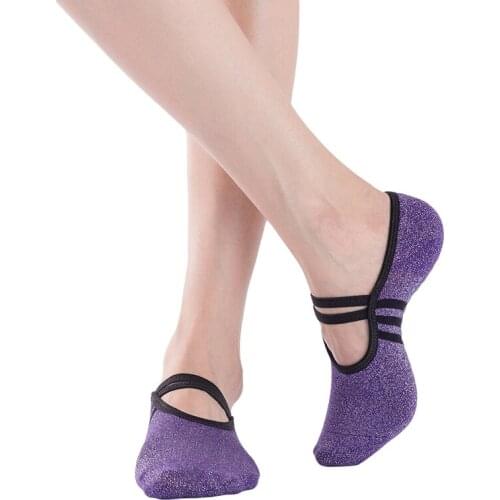 Yoga Socks Women Backless Cotton Non-Slip Bandage Sports Socks Ventilation Pilates Ballet Socks Dance Sock Slippers