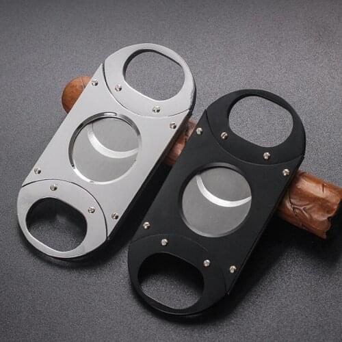 NEW Rivet Stainless Steel Cigar Cutter Sharp Double Blade Large Diameter Cigar Opening Smoking Accessories Wholesale