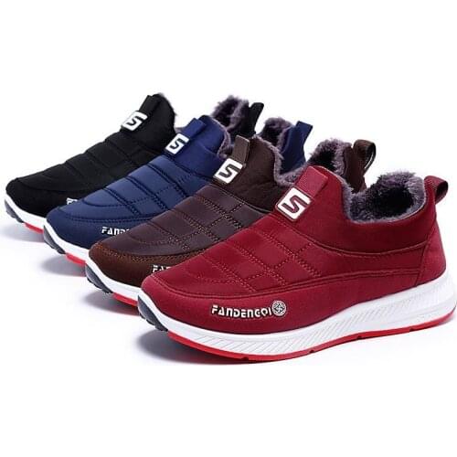 New Couple Snow Boots Winter Warm Short Plush Men And Women Shoes Cotton Non-slip Waterproof Plus Velvet Ankle Boots Snow S